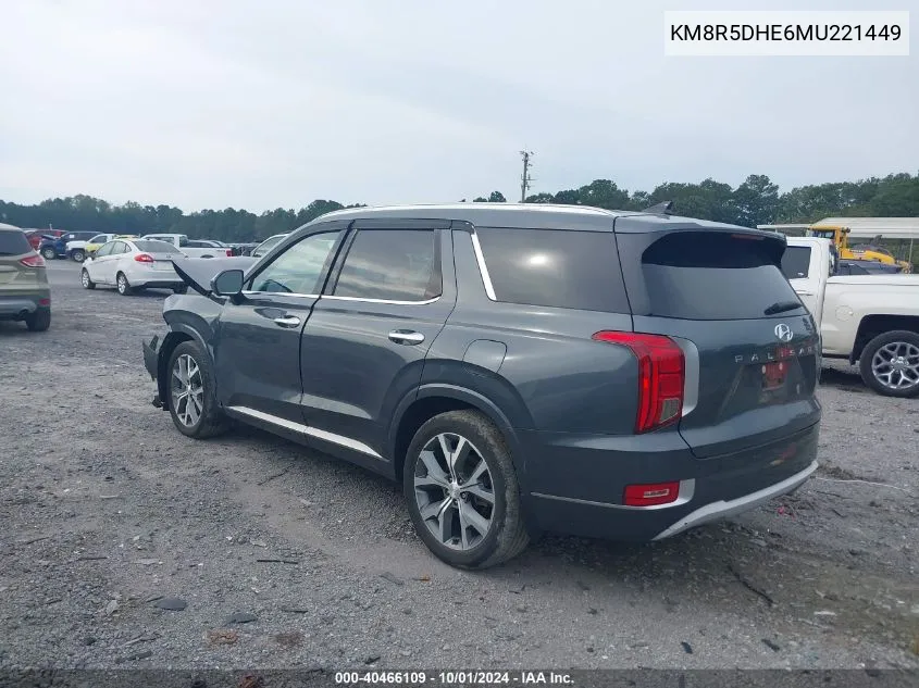 2021 Hyundai Palisade Limited VIN: KM8R5DHE6MU221449 Lot: 40466109