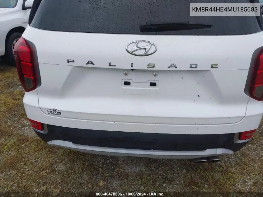 2021 Hyundai Palisade Sel VIN: KM8R44HE4MU185683 Lot: 40478596