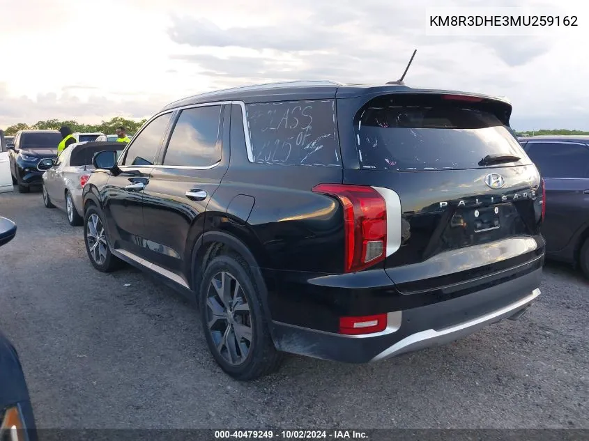 2021 Hyundai Palisade Sel VIN: KM8R3DHE3MU259162 Lot: 40479249