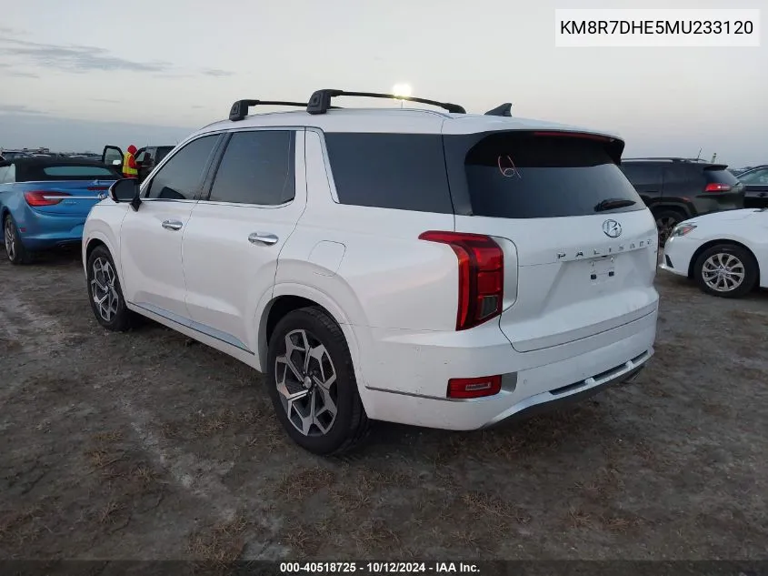 KM8R7DHE5MU233120 2021 Hyundai Palisade Calligraphy