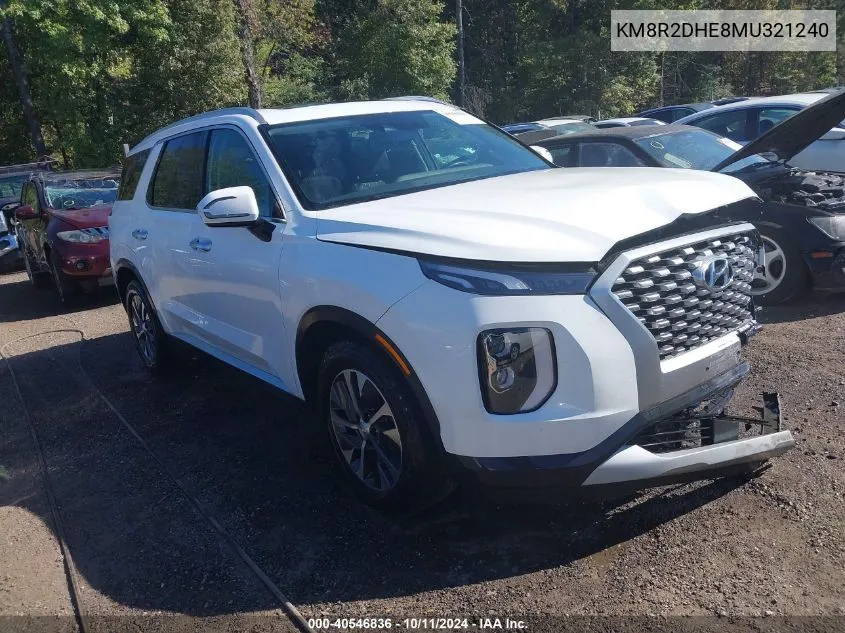 2021 Hyundai Palisade Sel VIN: KM8R2DHE8MU321240 Lot: 40546836