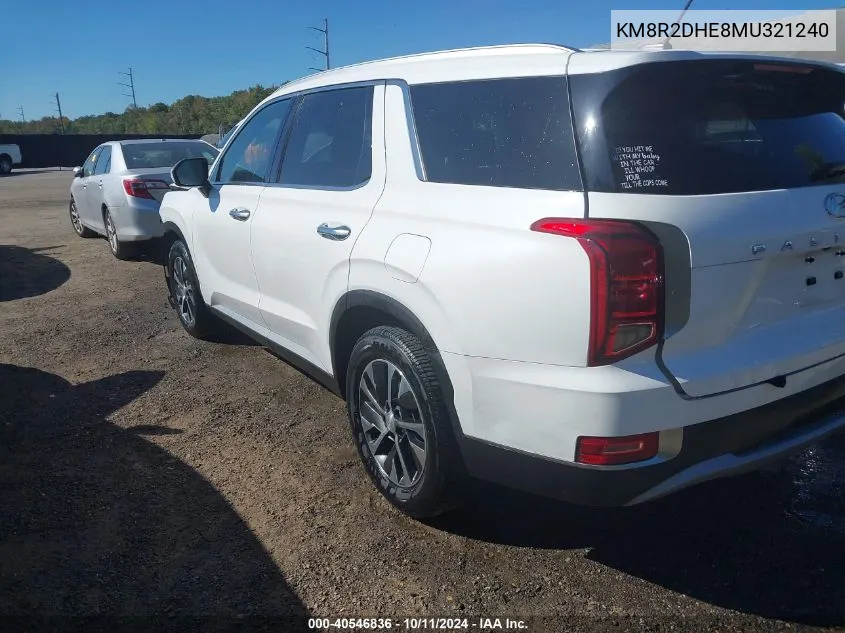 2021 Hyundai Palisade Sel VIN: KM8R2DHE8MU321240 Lot: 40546836