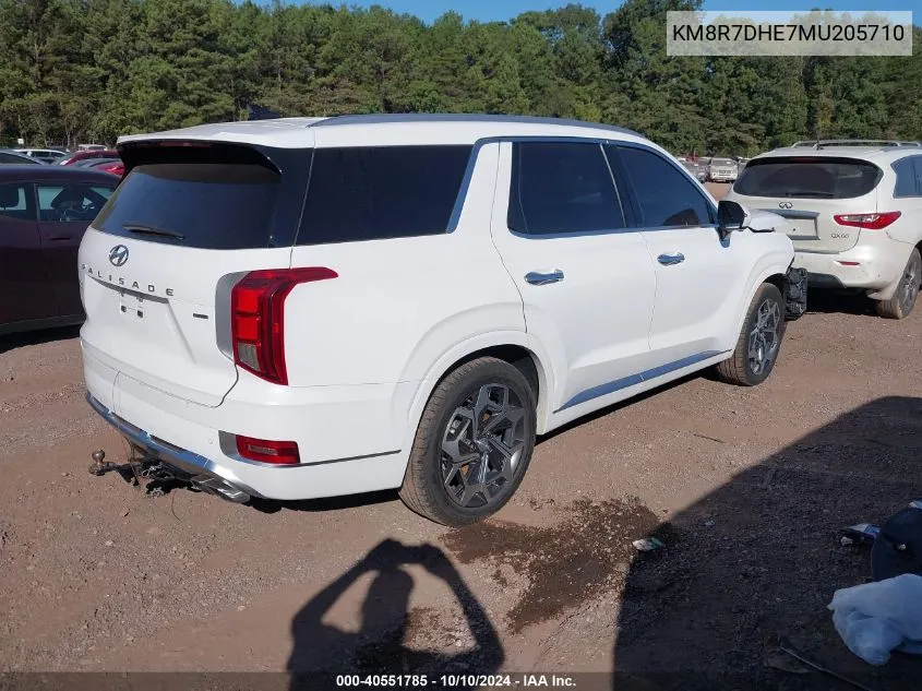 2021 Hyundai Palisade Calligraphy VIN: KM8R7DHE7MU205710 Lot: 40551785