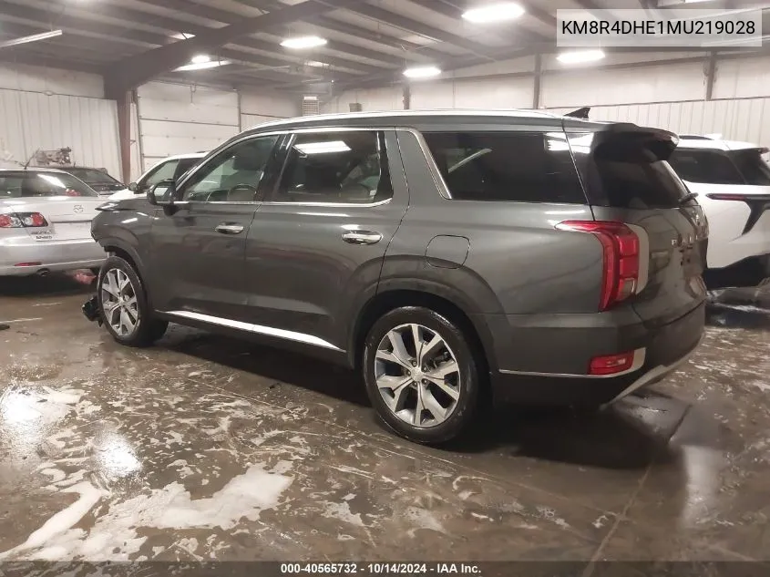 2021 Hyundai Palisade Sel VIN: KM8R4DHE1MU219028 Lot: 40565732