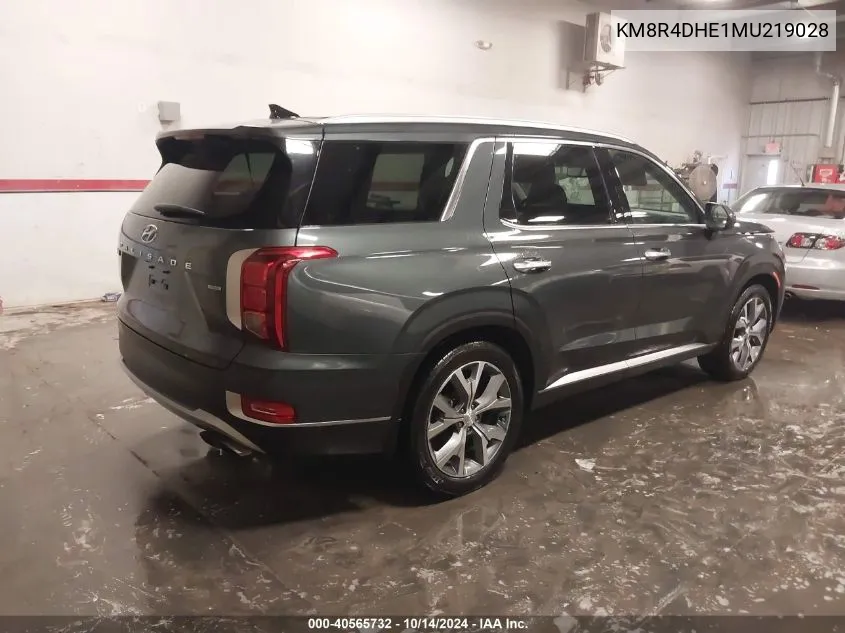 2021 Hyundai Palisade Sel VIN: KM8R4DHE1MU219028 Lot: 40565732