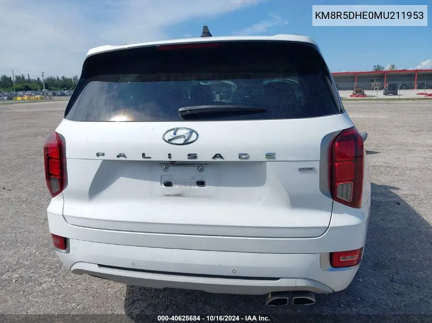 KM8R5DHE0MU211953 2021 Hyundai Palisade Limited