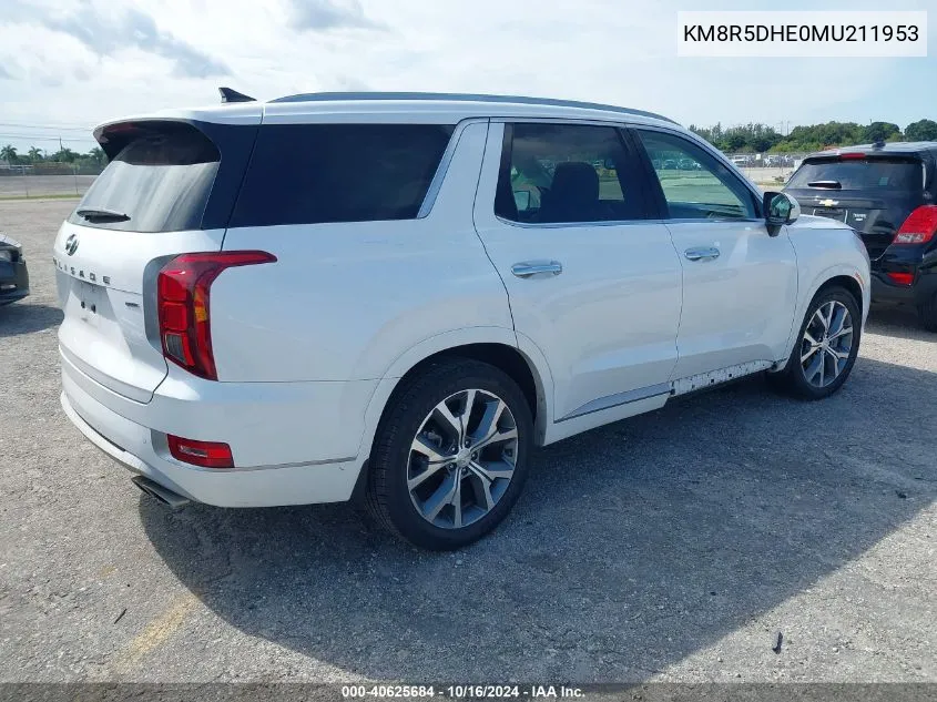 KM8R5DHE0MU211953 2021 Hyundai Palisade Limited