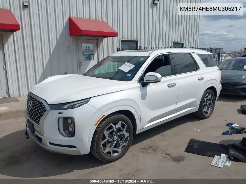 2021 Hyundai Palisade Calligraphy VIN: KM8R74HE8MU305217 Lot: 40646469