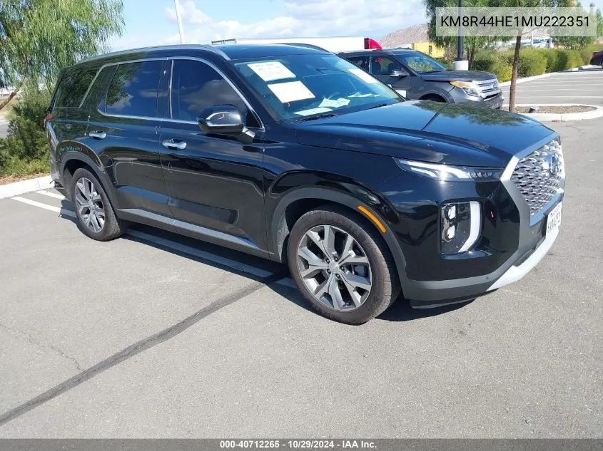 2021 Hyundai Palisade Sel VIN: KM8R44HE1MU222351 Lot: 40712265