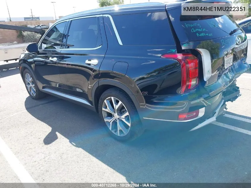 2021 Hyundai Palisade Sel VIN: KM8R44HE1MU222351 Lot: 40712265