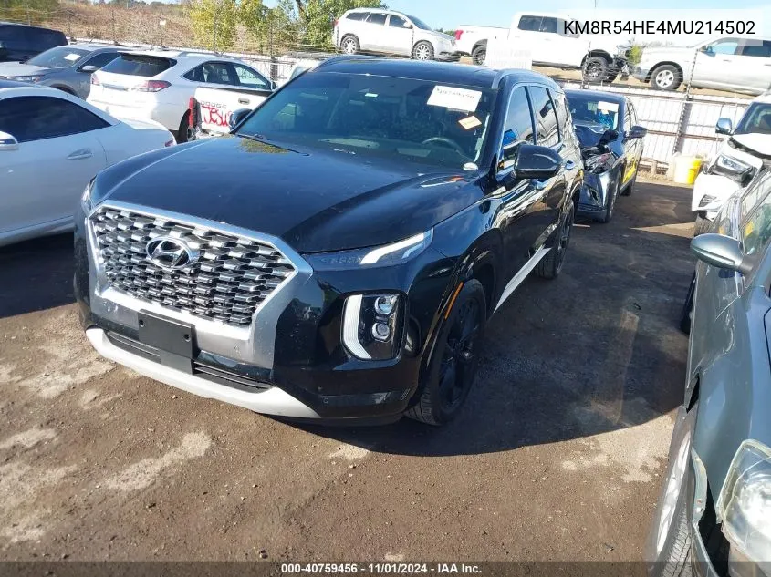 2021 Hyundai Palisade Limited VIN: KM8R54HE4MU214502 Lot: 40759456