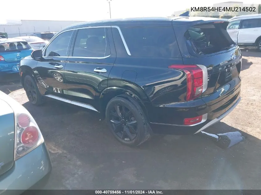 2021 Hyundai Palisade Limited VIN: KM8R54HE4MU214502 Lot: 40759456