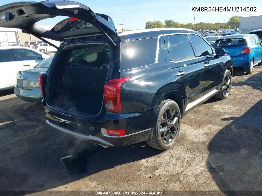 2021 Hyundai Palisade Limited VIN: KM8R54HE4MU214502 Lot: 40759456