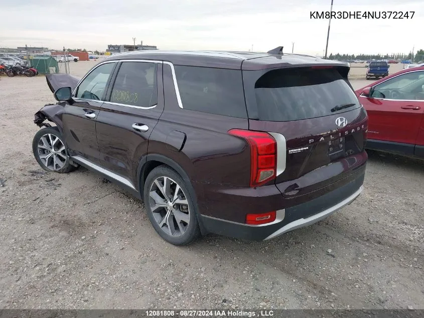 2022 Hyundai Palisade Sel VIN: KM8R3DHE4NU372247 Lot: 12081808