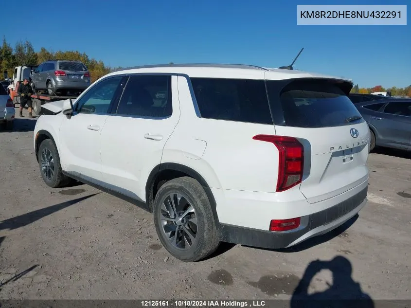 2022 Hyundai Palisade Sel VIN: KM8R2DHE8NU432291 Lot: 12125161