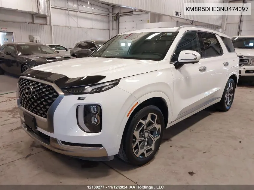 2022 Hyundai Palisade Limited VIN: KM8R5DHE3NU474097 Lot: 12139277