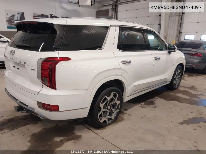 2022 Hyundai Palisade Limited VIN: KM8R5DHE3NU474097 Lot: 12139277