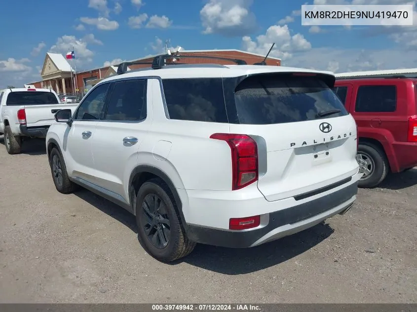 2022 Hyundai Palisade Sel VIN: KM8R2DHE9NU419470 Lot: 39749942