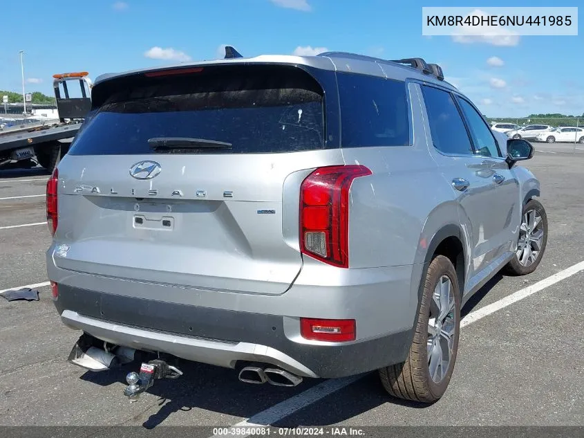 2022 Hyundai Palisade Sel VIN: KM8R4DHE6NU441985 Lot: 39840081