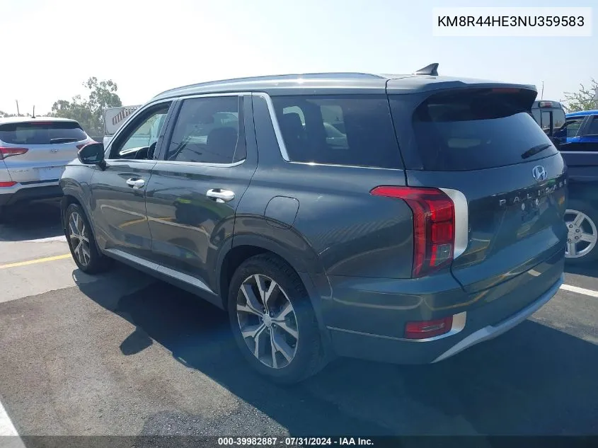 2022 Hyundai Palisade Sel VIN: KM8R44HE3NU359583 Lot: 39982887