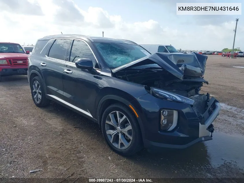 2022 Hyundai Palisade Sel VIN: KM8R3DHE7NU431646 Lot: 39987243