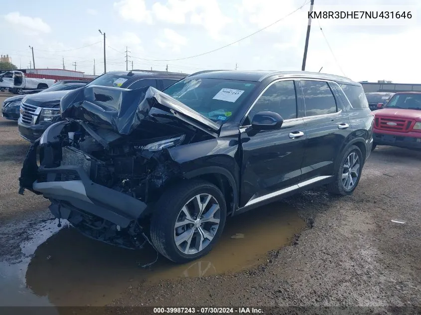 KM8R3DHE7NU431646 2022 Hyundai Palisade Sel