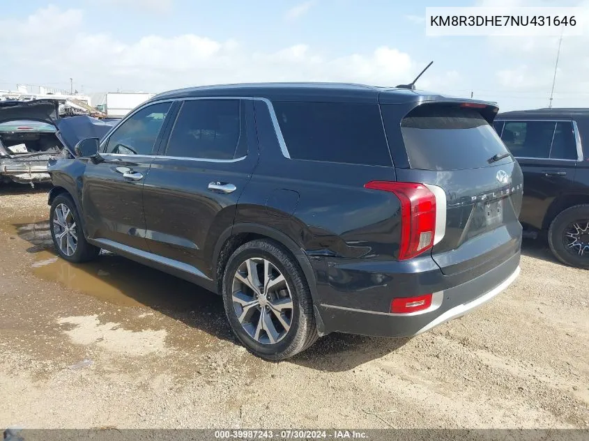 KM8R3DHE7NU431646 2022 Hyundai Palisade Sel