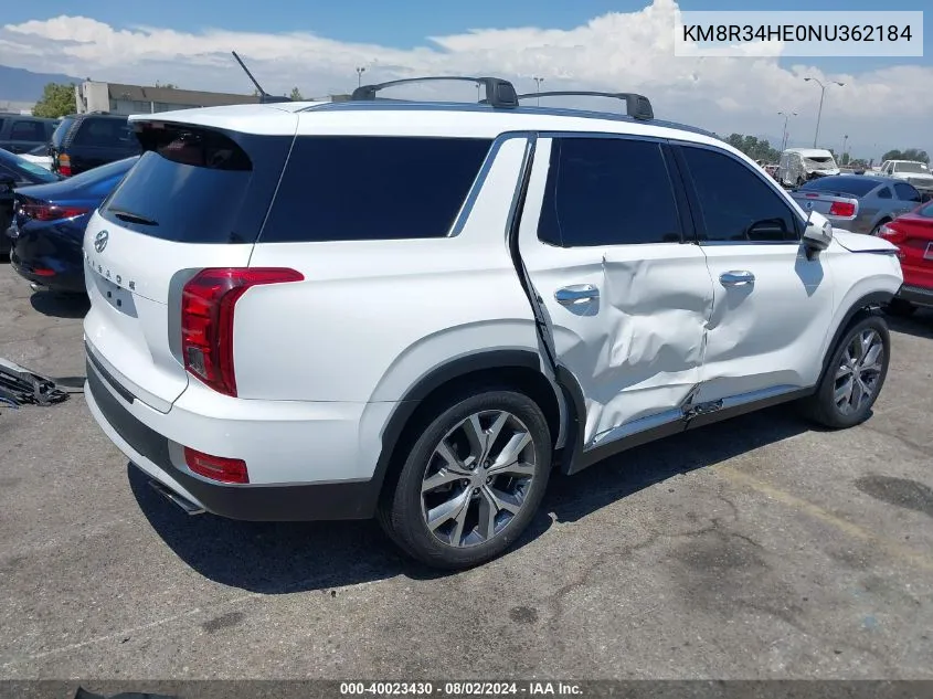 KM8R34HE0NU362184 2022 Hyundai Palisade Sel