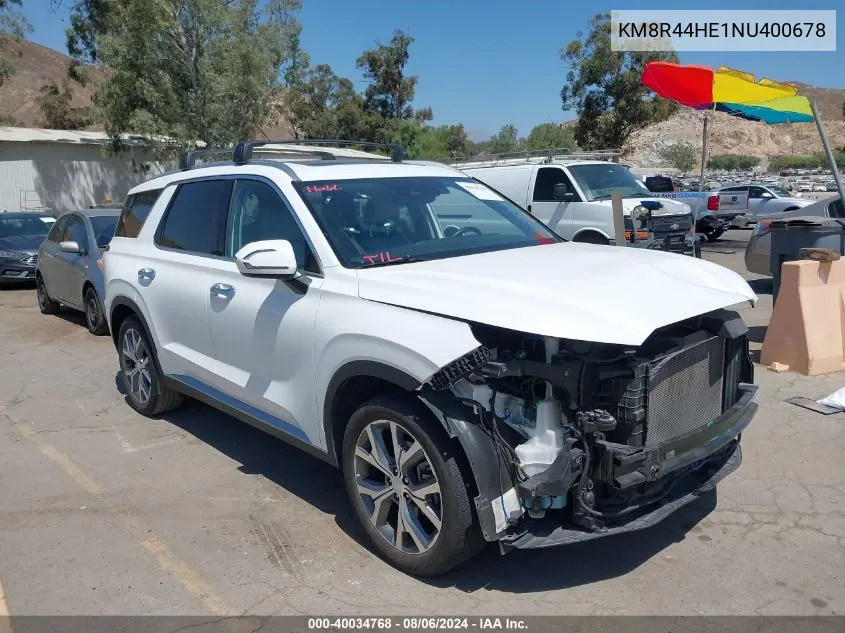 2022 Hyundai Palisade Sel VIN: KM8R44HE1NU400678 Lot: 40034768