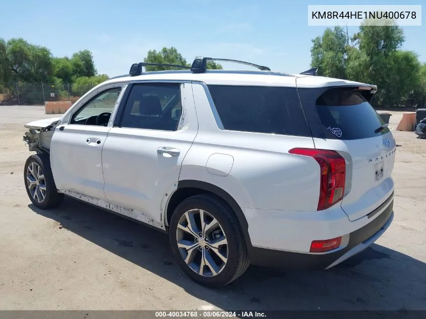 2022 Hyundai Palisade Sel VIN: KM8R44HE1NU400678 Lot: 40034768