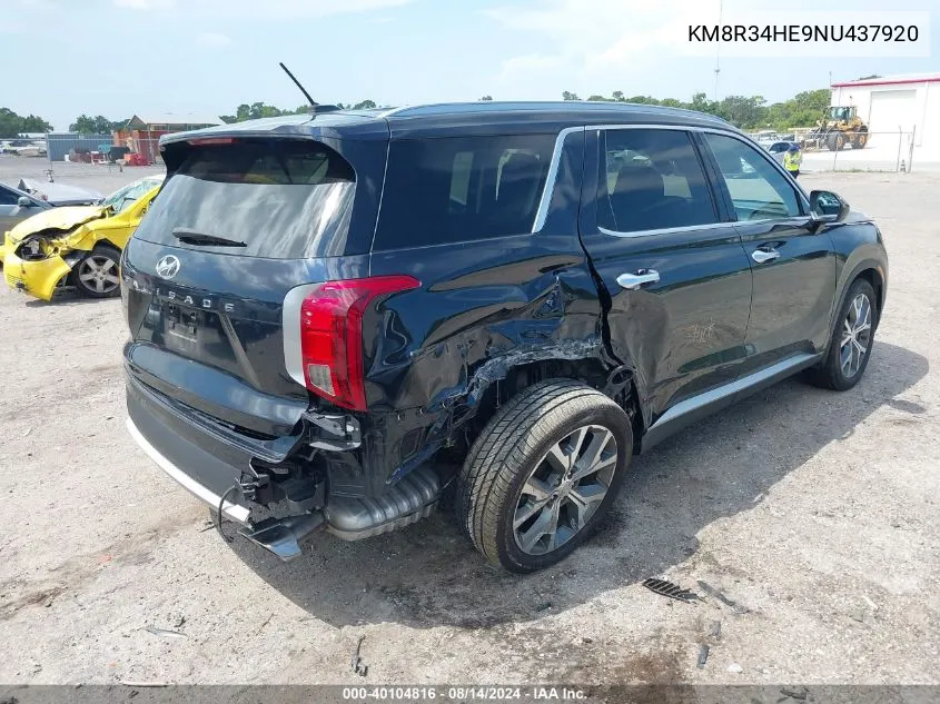 KM8R34HE9NU437920 2022 Hyundai Palisade Sel