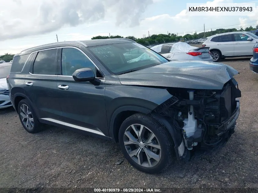 2022 Hyundai Palisade Sel VIN: KM8R34HEXNU378943 Lot: 40190979