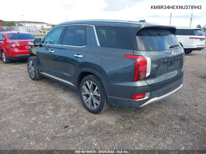 KM8R34HEXNU378943 2022 Hyundai Palisade Sel