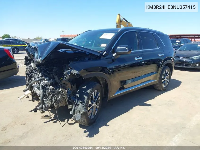 2022 Hyundai Palisade Sel VIN: KM8R24HE8NU357415 Lot: 40340204