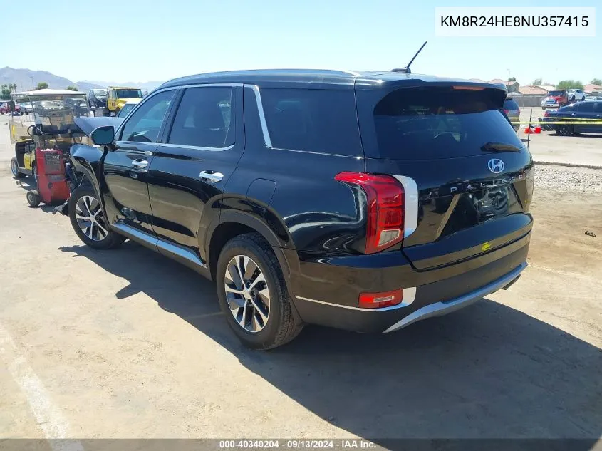 2022 Hyundai Palisade Sel VIN: KM8R24HE8NU357415 Lot: 40340204