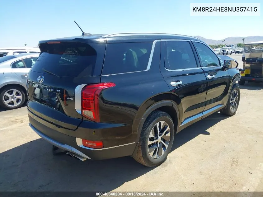 2022 Hyundai Palisade Sel VIN: KM8R24HE8NU357415 Lot: 40340204