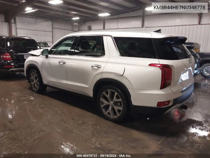 2022 Hyundai Palisade Sel VIN: KM8R44HE7NU348778 Lot: 40378721