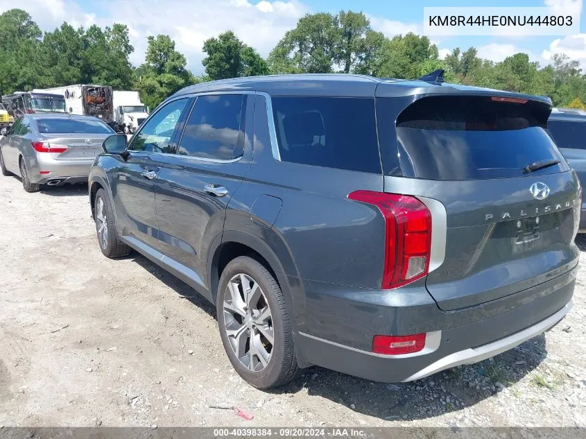 2022 Hyundai Palisade Sel VIN: KM8R44HE0NU444803 Lot: 40398384