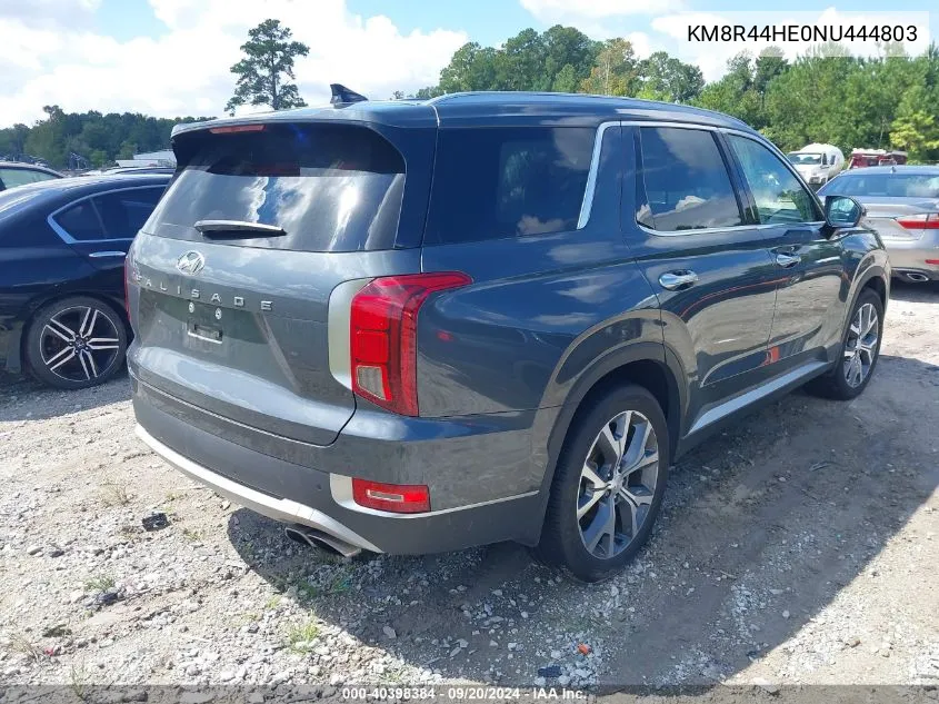 2022 Hyundai Palisade Sel VIN: KM8R44HE0NU444803 Lot: 40398384