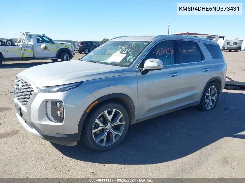 2022 Hyundai Palisade Sel VIN: KM8R4DHE6NU373431 Lot: 40411117