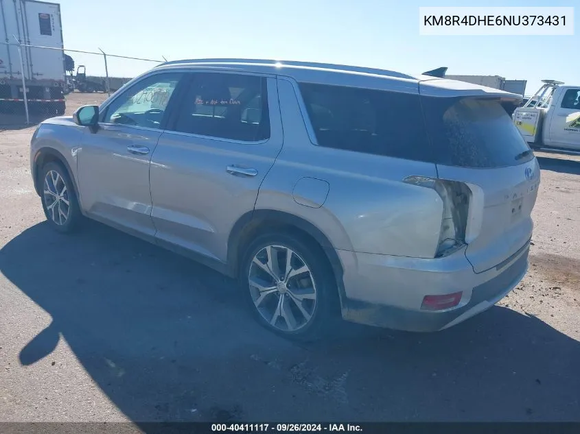 2022 Hyundai Palisade Sel VIN: KM8R4DHE6NU373431 Lot: 40411117