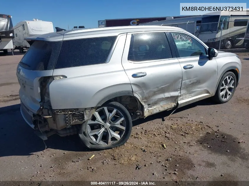 2022 Hyundai Palisade Sel VIN: KM8R4DHE6NU373431 Lot: 40411117