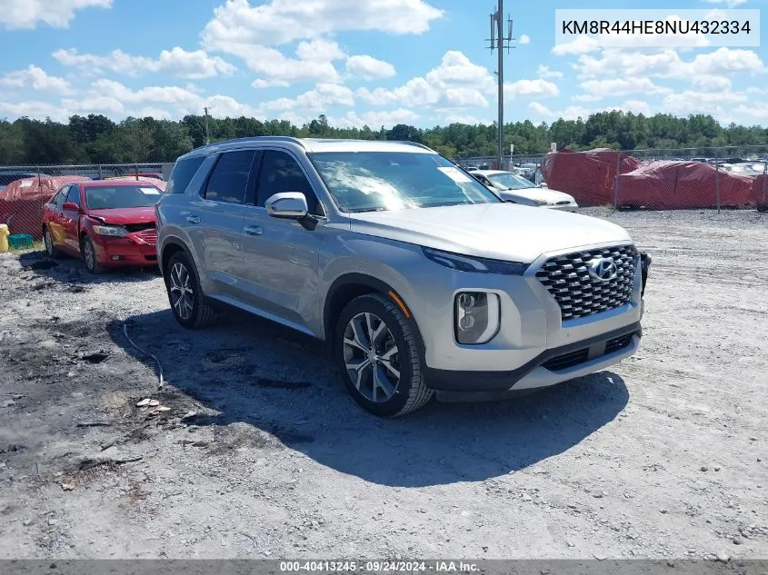 2022 Hyundai Palisade Sel VIN: KM8R44HE8NU432334 Lot: 40413245