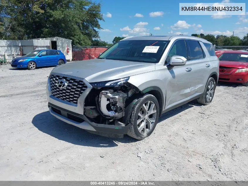 2022 Hyundai Palisade Sel VIN: KM8R44HE8NU432334 Lot: 40413245