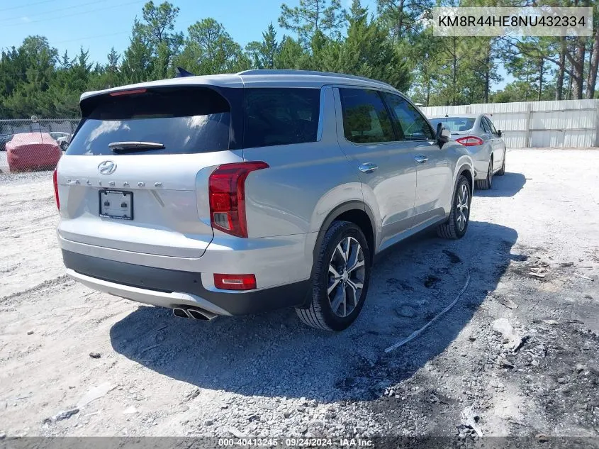 2022 Hyundai Palisade Sel VIN: KM8R44HE8NU432334 Lot: 40413245