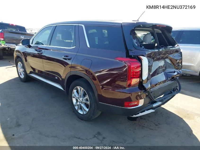 2022 Hyundai Palisade Se VIN: KM8R14HE2NU372169 Lot: 40450204