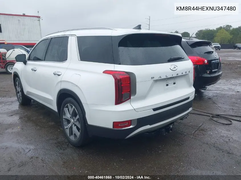 2022 Hyundai Palisade Sel VIN: KM8R44HEXNU347480 Lot: 40461868