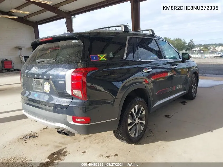 2022 Hyundai Palisade Sel VIN: KM8R2DHE8NU372335 Lot: 40463335