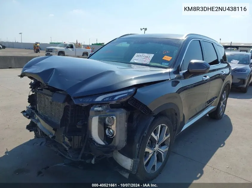 2022 Hyundai Palisade Sel VIN: KM8R3DHE2NU438116 Lot: 40521661