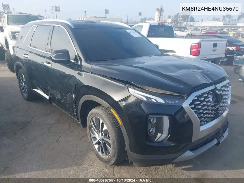 2022 Hyundai Palisade Sel VIN: KM8R24HE4NU35670 Lot: 40576755